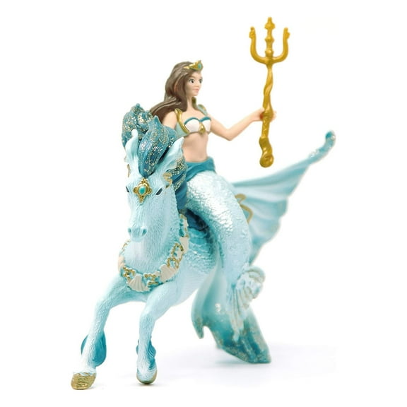Schleich Bayala 3 PC Eyela Mermaid Toy with Underwater Horse Figurine and Trident