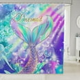 thumbnail image 1 of Mermaid Fabric Shower Curtain Teal Blue Purple Mermaid Tail Shower Curtain Kids Women Girls Sea Animal Bathroom Waterproof Accessories with 12 Hooks Mermaid Fish Scale Curtains,72x72 Inches, 1 of 6