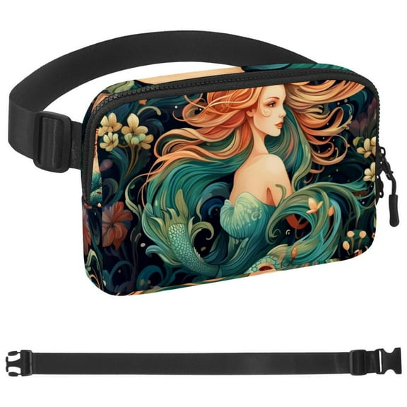 Mermaid Fanny Pack for Women and Men,Waist Bags, Running Waist Bag, Large Pouch & Adjustable Strap,Waterproof ,for Gym,Jogging, Cycling, Traveling, Fitness, Hiking