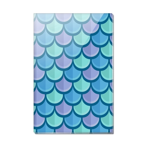 Mermaid Fish Scale Pattern Rectangle Acrylic Fridge Refrigerator Magnet