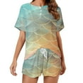thumbnail image 1 of Mermaid Fish Scales 2 Pack Women’s Pajama Set Print Sleepwear And Shorts Y2k Loungewear Sets S-5XL, 1 of 7