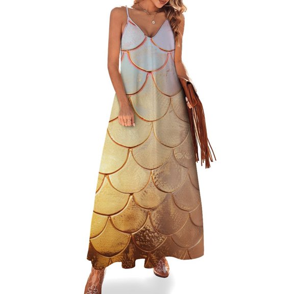 Mermaid Fish Scales Fine Art Sleeveless Dress Summer Dress Woman 2025