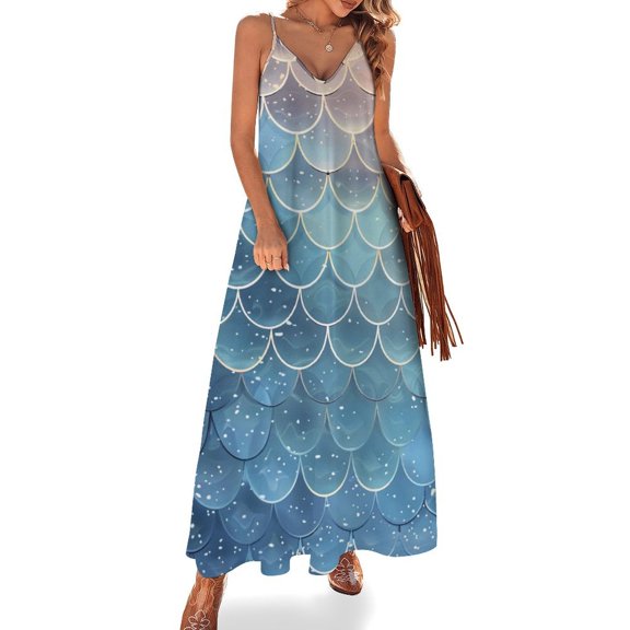 Mermaid Fish Scales Fine Art Sleeveless Dress Summer Dress Woman 2025