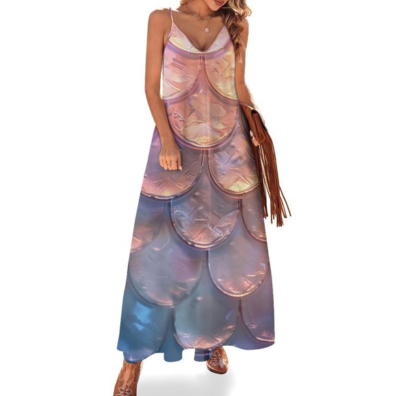 Mermaid Fish Scales Fine Art Sleeveless Dress Summer Dress Woman 2025