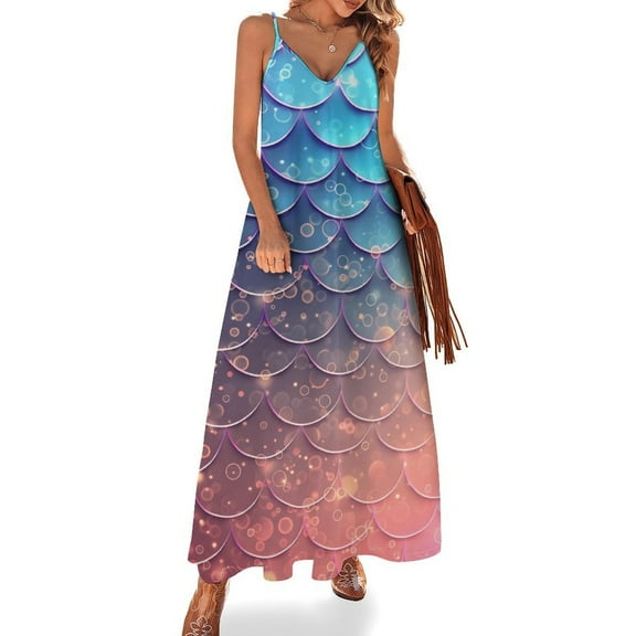 Mermaid Fish Scales Fine Art Sleeveless Dress Summer Dress Woman 2025