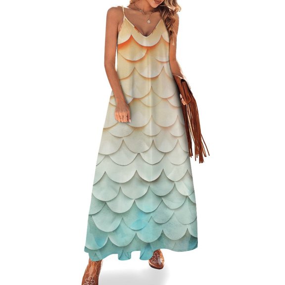 Mermaid Fish Scales Fine Art Sleeveless Dress Summer Dress Woman 2025