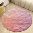 thumbnail image 1 of Mermaid Fish Scales Floral Medallion Round Rug - Small Round Area Rug, Soft Non-Slip Machine Washable Bedroom Mat Indoor Accent Entry Carpet for Office Desk Dorm Hallway, 1 of 6