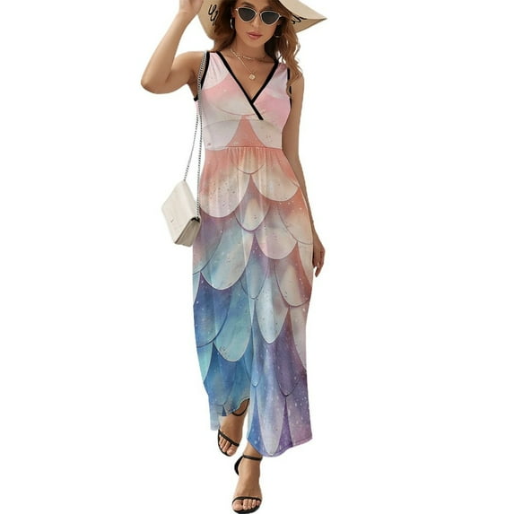 Mermaid Fish Scales King Size Sleeveless Dress Dresses Summer Women Dresses Clothing Woman Dresses Dress