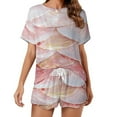 thumbnail image 1 of Mermaid Fish Scales Pajama Set for Women 2 Piece Sleepwear Loungewear Short Sleeve, 1 of 7