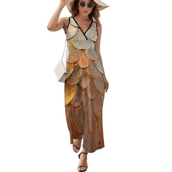 Mermaid Fish Scales Pattern Design Sleeveless Dress Summer Clothes for Women Women's Clothing 2025