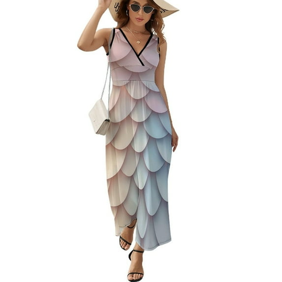 Mermaid Fish Scales Pattern Design Sleeveless Dress Summer Clothes for Women Women's Clothing 2025