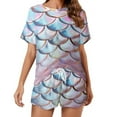 thumbnail image 1 of Mermaid Fish Scales Print Women'S Pajamas Set Summer Sleepwear Sets 2 Piece Lounge Set, 1 of 7