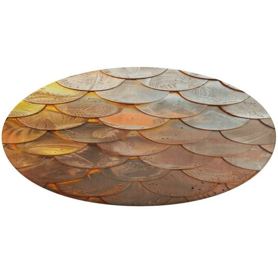Mermaid Fish Scales Round Rugs -Washable Non-Slip Small Round Area Rug Throw Soft Circle Rugs for Bedroom, Modern Print Indoor Carpet for Entryway Sofa Living Room
