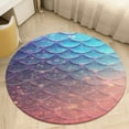 thumbnail image 1 of Mermaid Fish Scales Round Small Area Rug, Print Non Slip Washable Floor Mat, Soft Throw Rug for Living Room, Powder Room Entryway, Bathroom, Bedside, 1 of 6