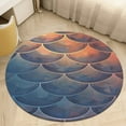 thumbnail image 1 of Mermaid Fish Scales Round Small Area Rug, Print Non Slip Washable Floor Mat, Soft Throw Rug for Living Room, Powder Room Entryway, Bathroom, Bedside, 1 of 6