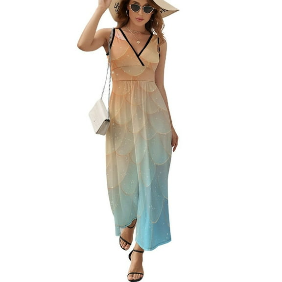 Mermaid Fish Scales Sleeveless Dress Female Clothing Dress Women Summer 2025 Dress