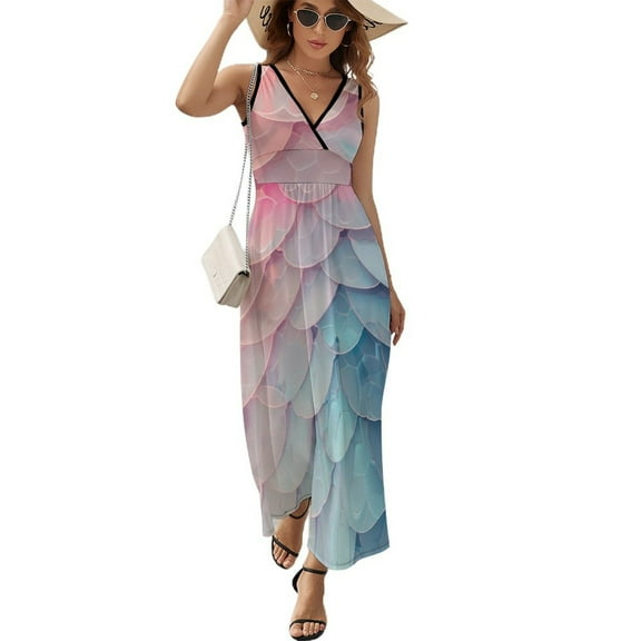 Mermaid Fish Scales Sleeveless Dress Female Clothing Dress Women Summer 2025 Dress