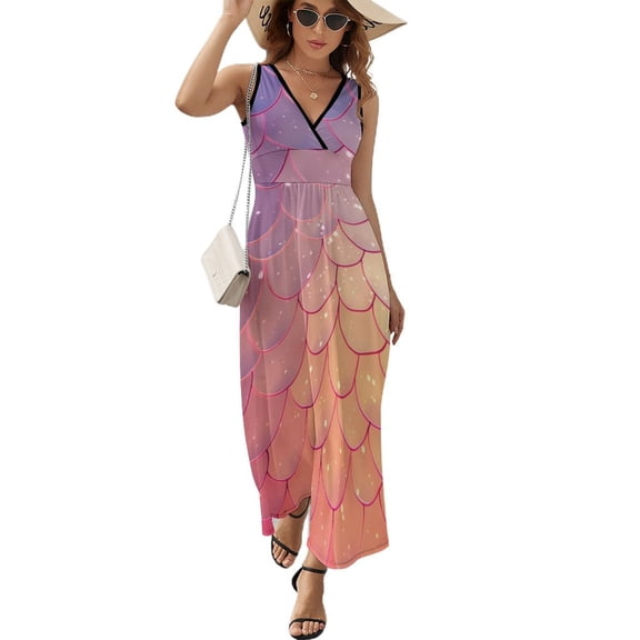 Mermaid Fish Scales Sleeveless Dress Female Clothing Dress Women Summer 2025 Dress