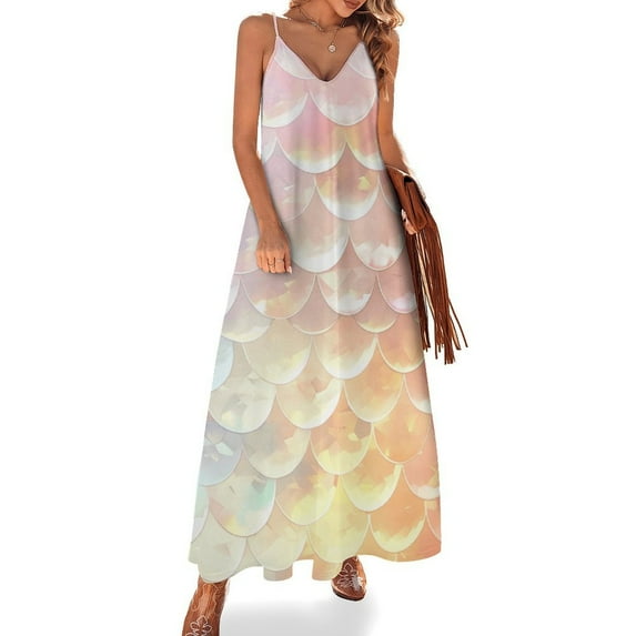 Mermaid Fish Scales Sleeveless Dress Woman Fashion Long Dresses Women's Summer Suit Dress Summer 2025 Women