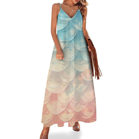 Mermaid Fish Scales Sleeveless Dress for Women Clothing Female Women's Summer Skirt