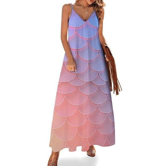 Mermaid Fish Scales Sleeveless Dress for Women Clothing Female Women's Summer Skirt