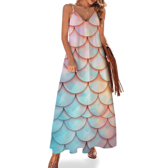 Mermaid Fish Scales Sleeveless Dress for Women Clothing Female Women's Summer Skirt
