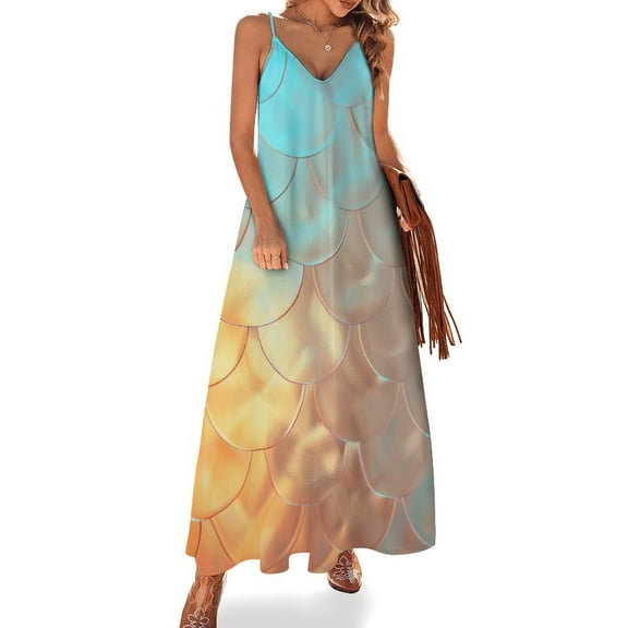 Mermaid Fish Scales Sleeveless Dress for Women Clothing Female Women's Summer Skirt