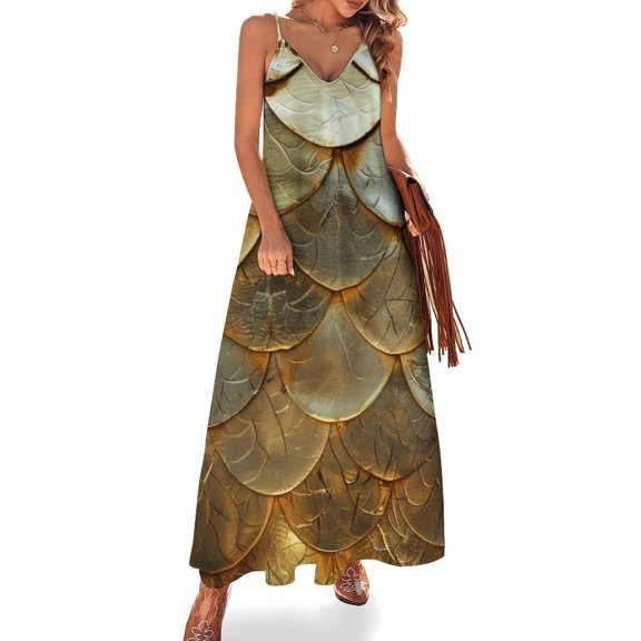 Mermaid Fish Scales Sleeveless Dress for Women Clothing Female Women's Summer Skirt