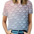 thumbnail image 1 of Mermaid Fish Scales T Shirts Basic T-Shirt Short Sleeve Ladies Tee Shirt Summer Graphic Clothing, 1 of 6