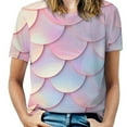 thumbnail image 1 of Mermaid Fish Scales T Shirts Basic T-Shirt Short Sleeve Ladies Tee Shirt Summer Graphic Clothing, 1 of 6