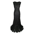 thumbnail image 1 of Mermaid Flapper Dress Long Prom Evening Dresses Sequin Deco Sleeveless Women'S, 1 of 2