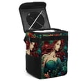 thumbnail image 1 of Mermaid Foldable Car Trash Bin Mini Trash Can with Lid, Leak-proof, Hanging Storage Bag - Car Garbage Can, 1 of 6