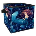 thumbnail image 1 of Mermaid Foldable Storage Bins with Handle, 10.8"x10.5"x10.6", Large Capacity, Storage Baskets, Storage Basket, Storage Cubes, 1 of 6