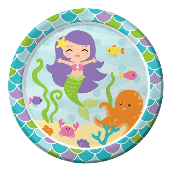 Mermaid Friends 9" Lunch Plates (8 Count)