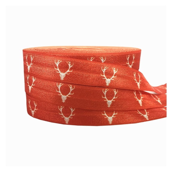 Mermaid Frog Ladybug Print Fold Over Elastic Ribbon 16mm Deer Webbing For Girls DIY Headwear Birthday Party 10yard