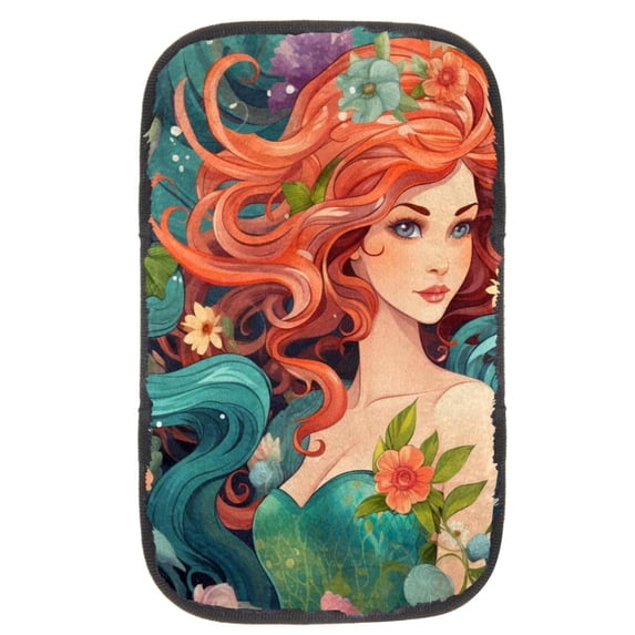 Mermaid Furry Printed Soft Armrest Cover 12.5x8.2 Inch for Car Armrest Mat and Car Armrest Cover