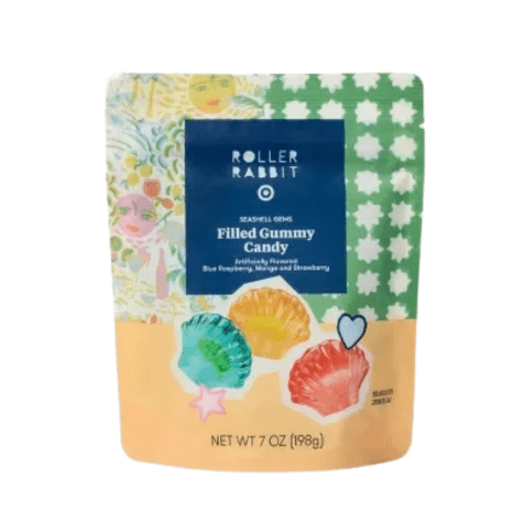 Mermaid Gem Filled Gummy Candy Strawberry, Blue Raspberry & Mango Flavored Fruit Gummies, Soft Chewy Sweet Snack Treat for Kids & Adults, 7 oz Pouch