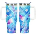 thumbnail image 1 of Mermaid Gifts for Women, Mermaid Tumbler 40 Oz Tumbler with Handle, Coffee Travel Mug Leak Proof Lid Mermaid Tail Tumbler for Mermaid Lovers Gifts for Women, 1 of 6