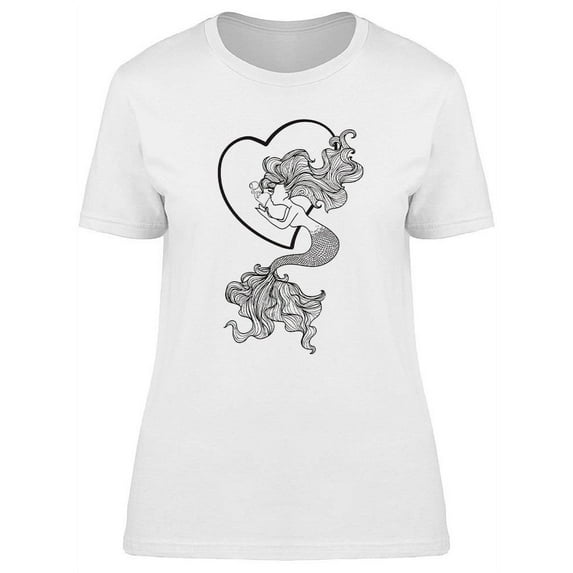 Mermaid Giving A Kiss T-Shirt Women -Image by Shutterstock, Female Large