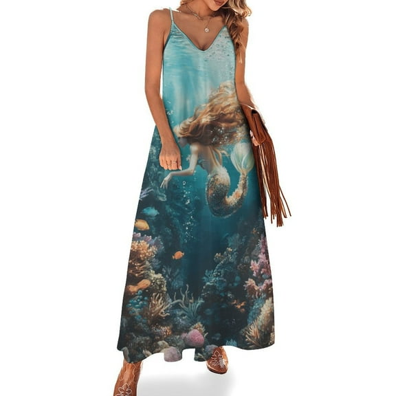 Mermaid Glitter Fish Scale Girls Design Sleeveless Dress Woman Fashion Long Dresses Women's Summer Suit Dress 2025