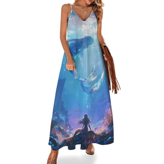 Mermaid Glitter Fish Scale Girls Design Sleeveless Dress Woman Fashion Long Dresses Women's Summer Suit Dress 2025