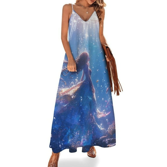 Mermaid Glitter Fish Scale Girls Fine Art Sleeveless Dress Summer Dress Woman 2025