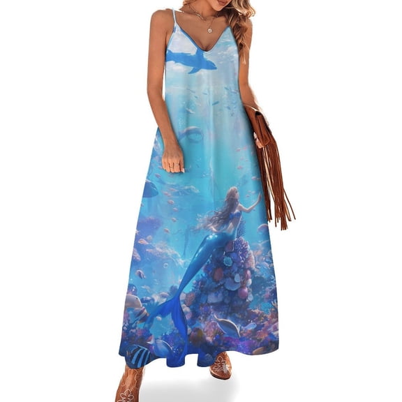 Mermaid Glitter Fish Scale Girls Fine Art Sleeveless Dress Summer Dress Woman 2025