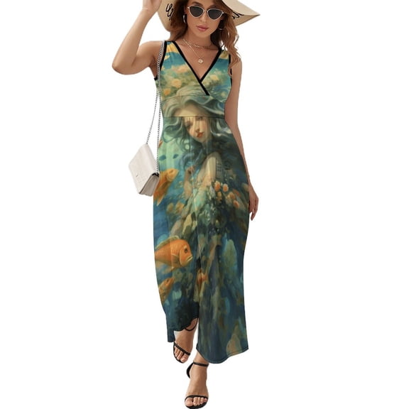 Mermaid Glitter Fish Scale Girls King Size Sleeveless Dress Dresses Summer Women Dresses Clothing Woman Dresses Dress