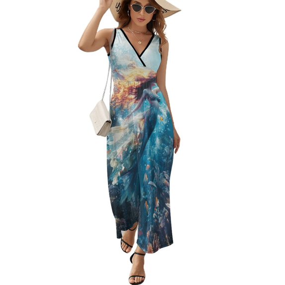 Mermaid Glitter Fish Scale Girls Pattern Design Sleeveless Dress Summer Clothes for Women Women's Clothing 2025