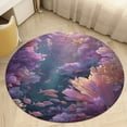 thumbnail image 1 of Mermaid Glitter Fish Scale Girls Round Small Area Rug, Print Non Slip Washable Floor Mat, Soft Throw Rug for Living Room, Powder Room Entryway, Bathroom, Bedside, 1 of 6
