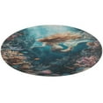 thumbnail image 1 of Mermaid Glitter Fish Scale Girls Round Small Area Rug, Print Non Slip Washable Floor Mat, Soft Throw Rug for Living Room, Powder Room Entryway, Bathroom, Bedside, 1 of 6