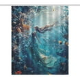thumbnail image 1 of Mermaid Glitter Fish Scale Girls Shower Curtain Cloth Fabric Bathroom Decor with Hooks, 1 of 6