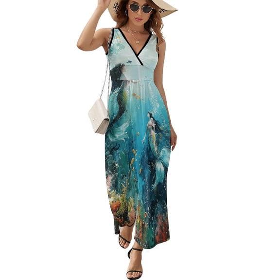 Mermaid Glitter Fish Scale Girls Sleeveless Dress Female Clothing Dress Women Summer 2025 Dress