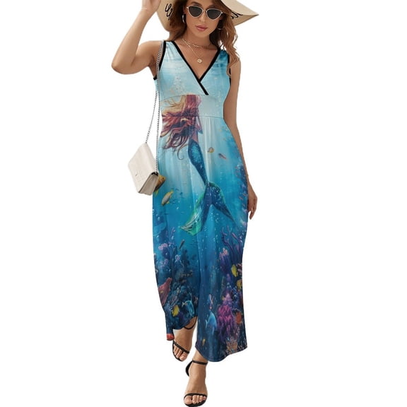 Mermaid Glitter Fish Scale Girls Sleeveless Dress Female Clothing Dress Women Summer 2025 Dress